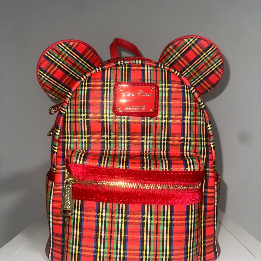 Plaid Kids Backpack with Ears